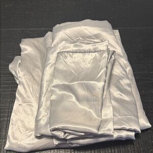 Juicy Couture Silver Satin feel king sheet set. EUC